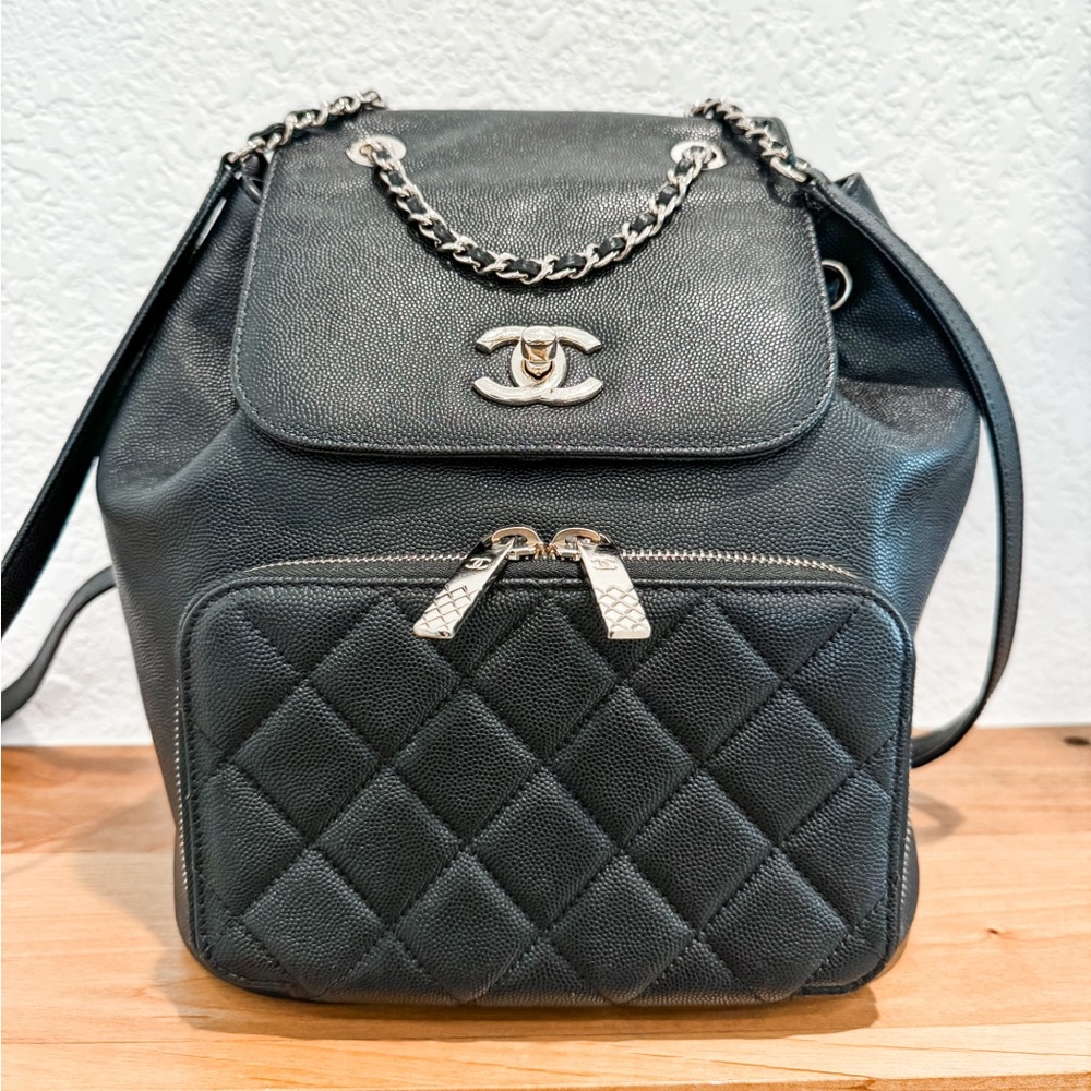 Chanel Business Affinity Backpack Black Caviar GHW